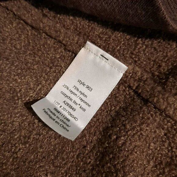 Barefoot Dreams Cardigan 1X Tan Brown Cozychic Lite Island Wrap Drape Sweater - Picture 4 of 10